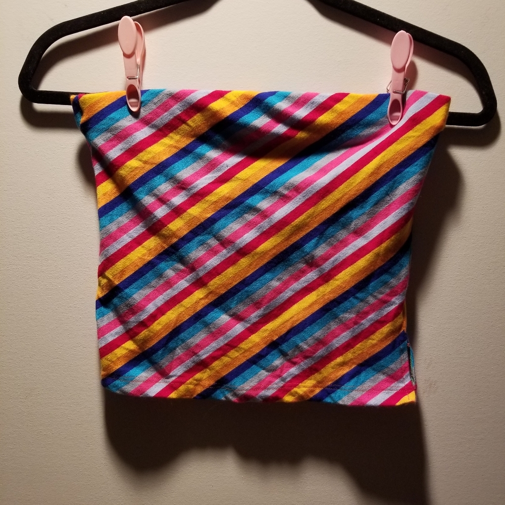 🍭Vintage Y2K Sirens multi colour striped tube top